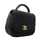 Chanel Handbag Stitch Lambskin Black Champagne Gold 2-Way — view 2