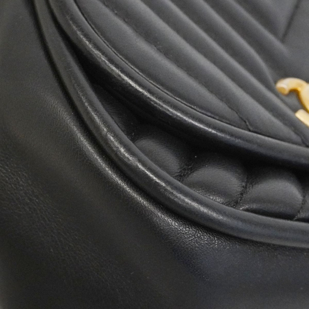 Chanel Handbag Stitch Lambskin Black Champagne Gold 2-Way — view 6