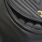 Chanel Handbag Stitch Lambskin Black Champagne Gold 2-Way — view 6