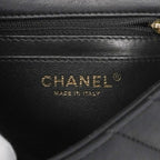 Chanel Handbag Stitch Lambskin Black Champagne Gold 2-Way — view 5