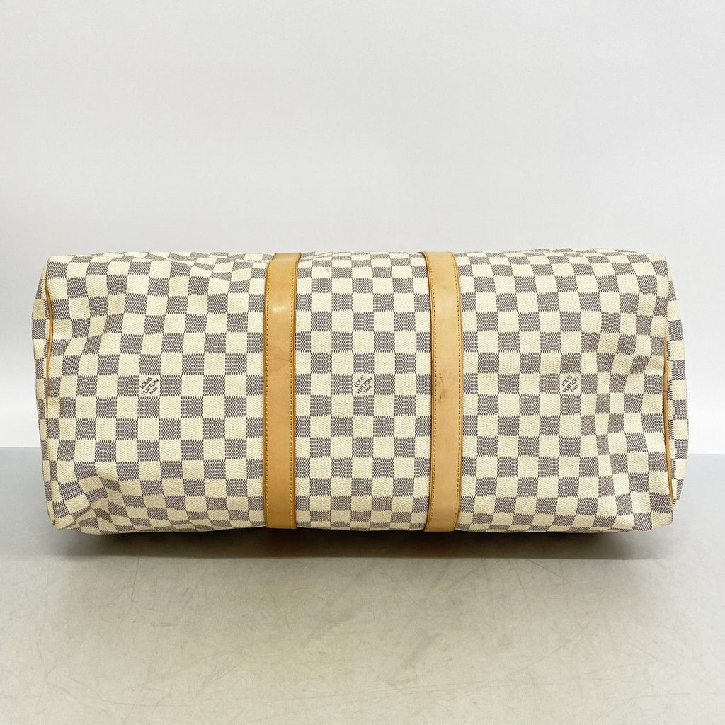 Louis Vuitton Boston Bag Damier Azur Keepall 50 White — view 3