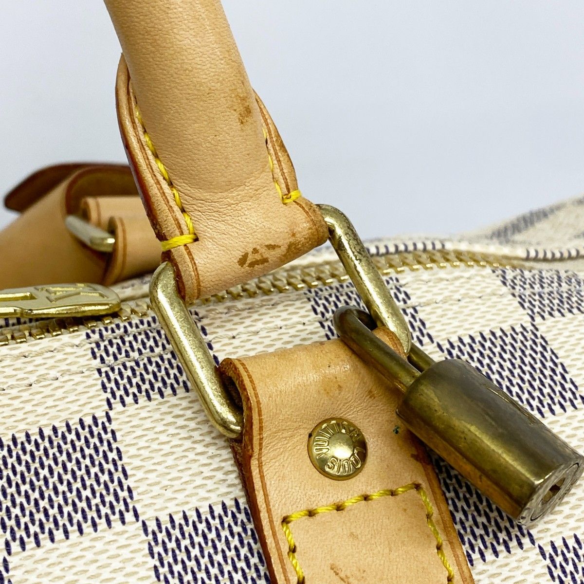 Louis Vuitton Boston Bag Damier Azur Keepall 50 White — view 7