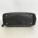 Chanel Shoulder Bag Quilted Caviar Leather Black Silver — view 3