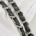 Chanel Shoulder Bag Quilted Caviar Leather Black Silver — view 7