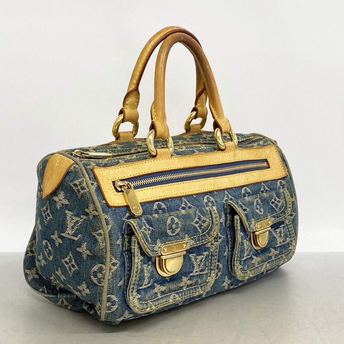 Louis Vuitton Handbag Monogram Denim Neo Speedy Blue — view 2
