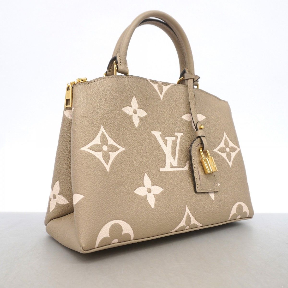 Louis Vuitton Handbag Monogram Empreinte Bicolor Petit Palais PM Tourtelle Cream — view 2