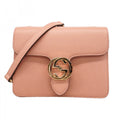 Gucci Shoulder Bag Interlocking Leather Pink Gold