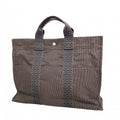 Hermes Tote Her Line MM Canvas Gray Silver