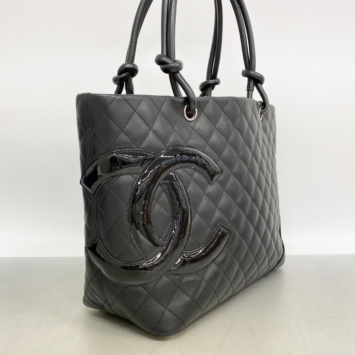 Chanel Tote Cambon Lambskin Black Silver — view 2