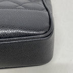 Chanel Shoulder Bag Quilted Caviar Leather Black Gold — view 7