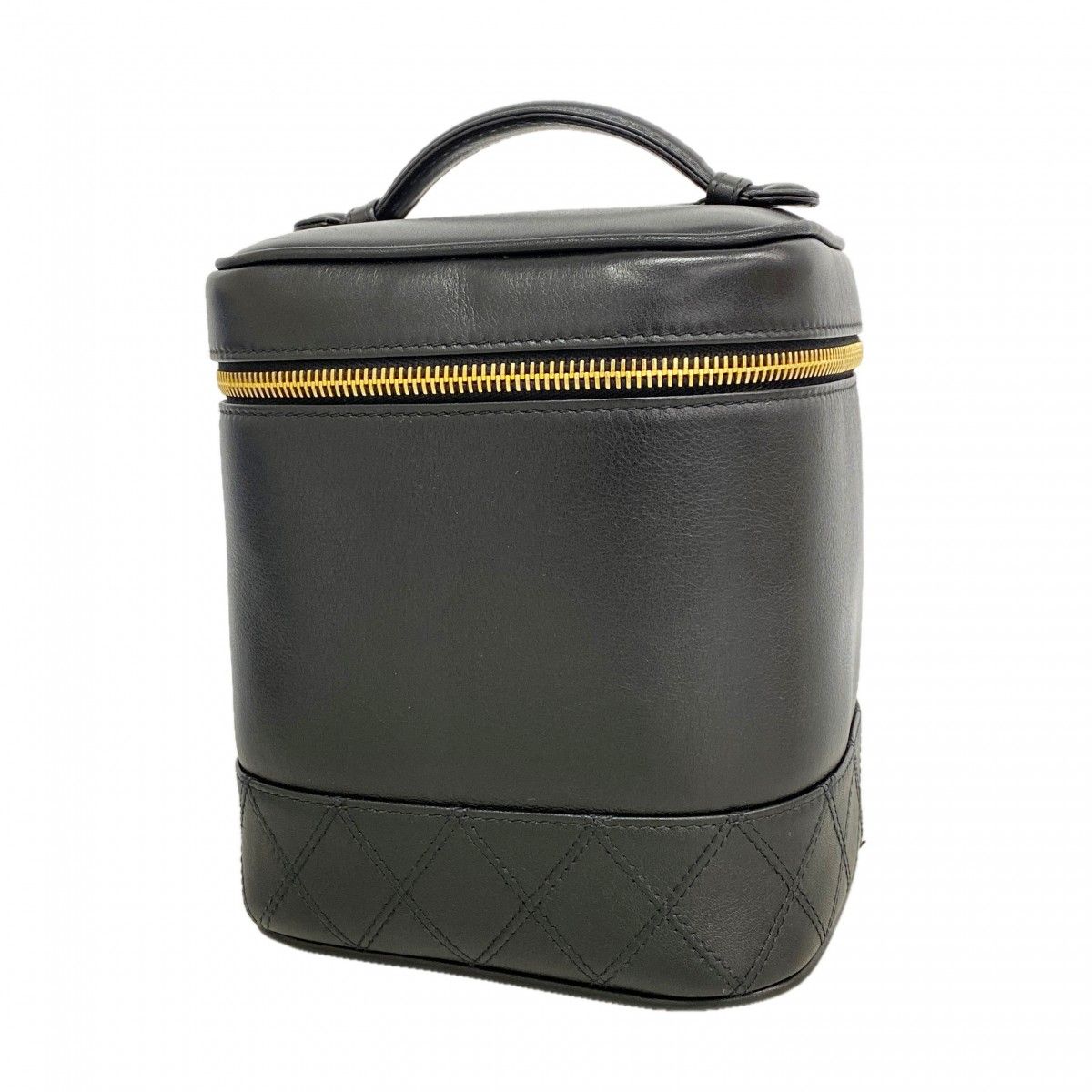 Chanel Vanity Bag Bicolor Lambskin Black Gold