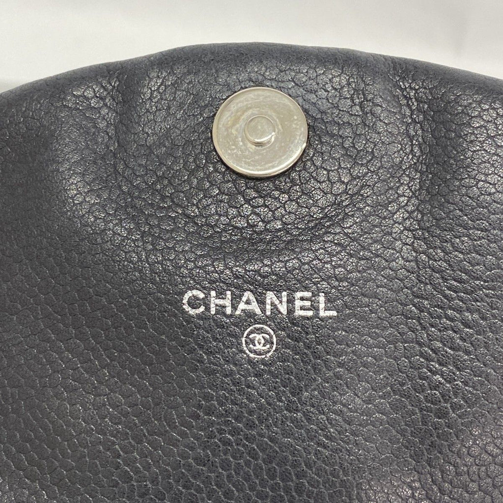 Chanel Shoulder Bag Quilted Caviar Leather Black Silver — view 5