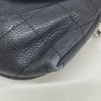 Chanel Shoulder Bag Quilted Caviar Leather Black Silver — view 6
