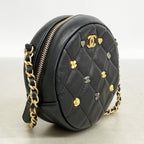 Chanel Shoulder Bag Quilted Lambskin Black Gold — view 2