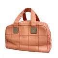 Chanel Handbag Chocolate Bar Caviar Leather Pink Silver