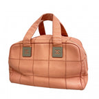 Chanel Handbag Chocolate Bar Caviar Leather Pink Silver