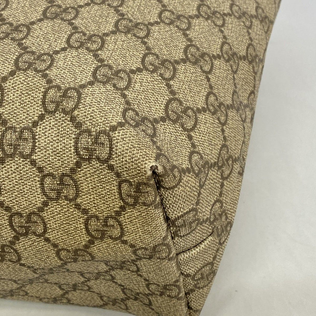 Gucci Tote GG Supreme Brown Silver — view 6