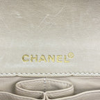 Chanel Shoulder Bag Chocolate Bar Lambskin Patent Beige Red Gold — view 5