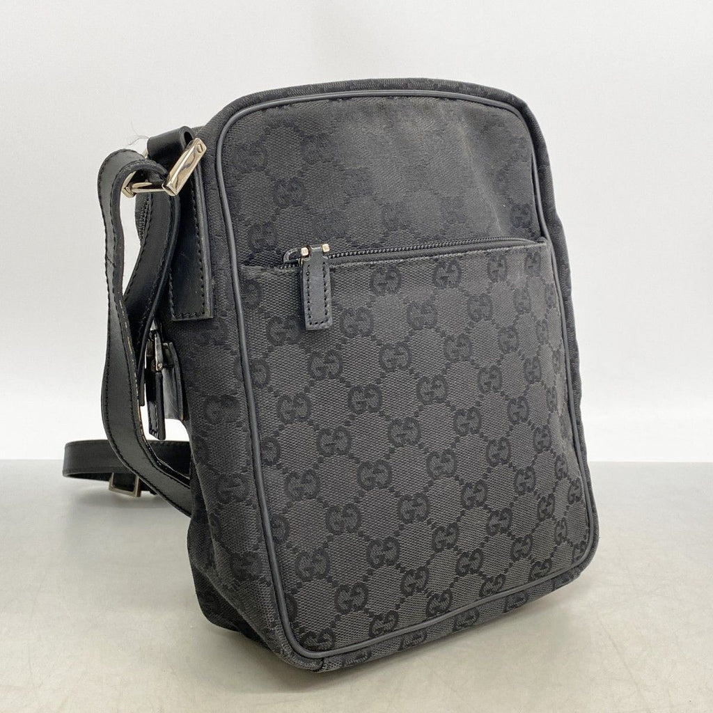 Gucci Shoulder Bag GG Canvas Black Silver — view 2