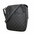 Gucci Shoulder Bag GG Canvas Black Silver