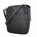 Gucci Shoulder Bag GG Canvas Black Silver
