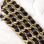 Chanel Handbag Quilted Shiny Lambskin Black Champagne Gold 2-Way — view 7