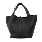 Hermes Handbag Picotin Lock MM Taurillon Clemence Black Gold — view 7