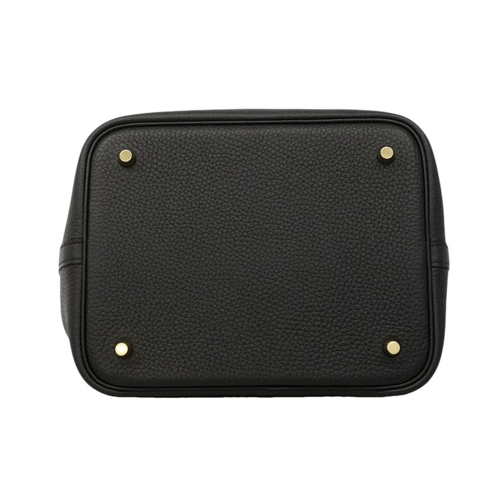 Hermes Handbag Picotin Lock MM Taurillon Clemence Black Gold — view 3