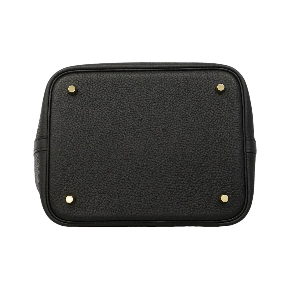 Hermes Handbag Picotin Lock MM Taurillon Clemence Black Gold — view 3
