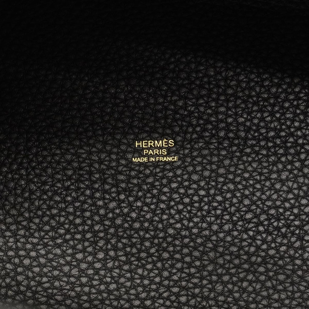 Hermes Handbag Picotin Lock MM Taurillon Clemence Black Gold — view 5