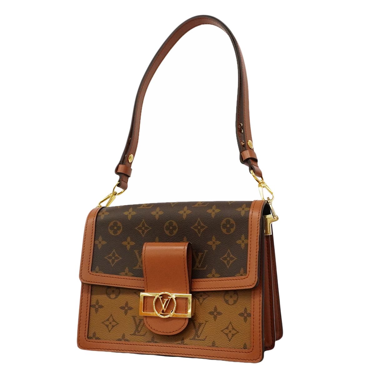 Louis Vuitton Shoulder Bag Monogram Reverse Dauphine MM Brown