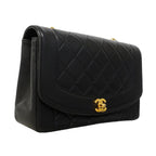 Chanel Shoulder Bag Diana Lambskin Black Gold — view 2