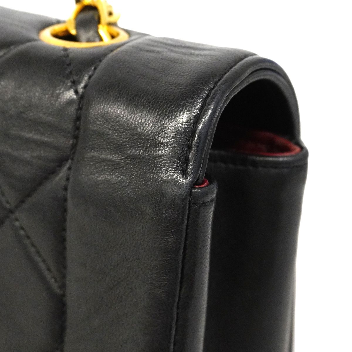 Chanel Shoulder Bag Diana Lambskin Black Gold — view 7