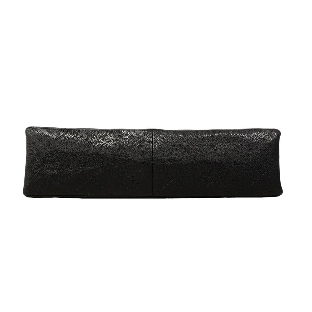 Chanel Shoulder Bag Maxi Quilted Caviar Leather Black Silver — view 3
