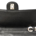Chanel Shoulder Bag Maxi Quilted Caviar Leather Black Silver — view 8