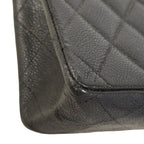 Chanel Shoulder Bag Maxi Quilted Caviar Leather Black Silver — view 6