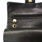 Chanel Shoulder Bag Quilted Lambskin Black Gold — view 8