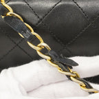 Chanel Shoulder Bag Quilted Lambskin Black Gold — view 7