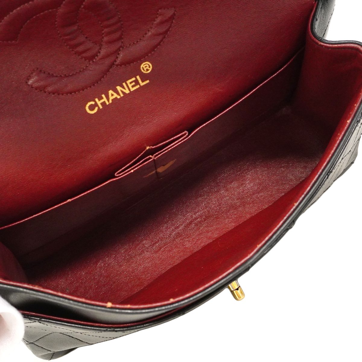 Chanel Shoulder Bag Quilted Lambskin Black Gold — view 4