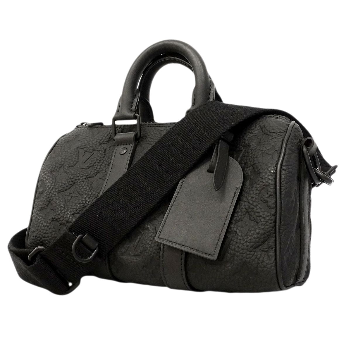 Louis Vuitton Handbag Monogram Taurillon Keepall Bandouliere 25 Black 2-Way
