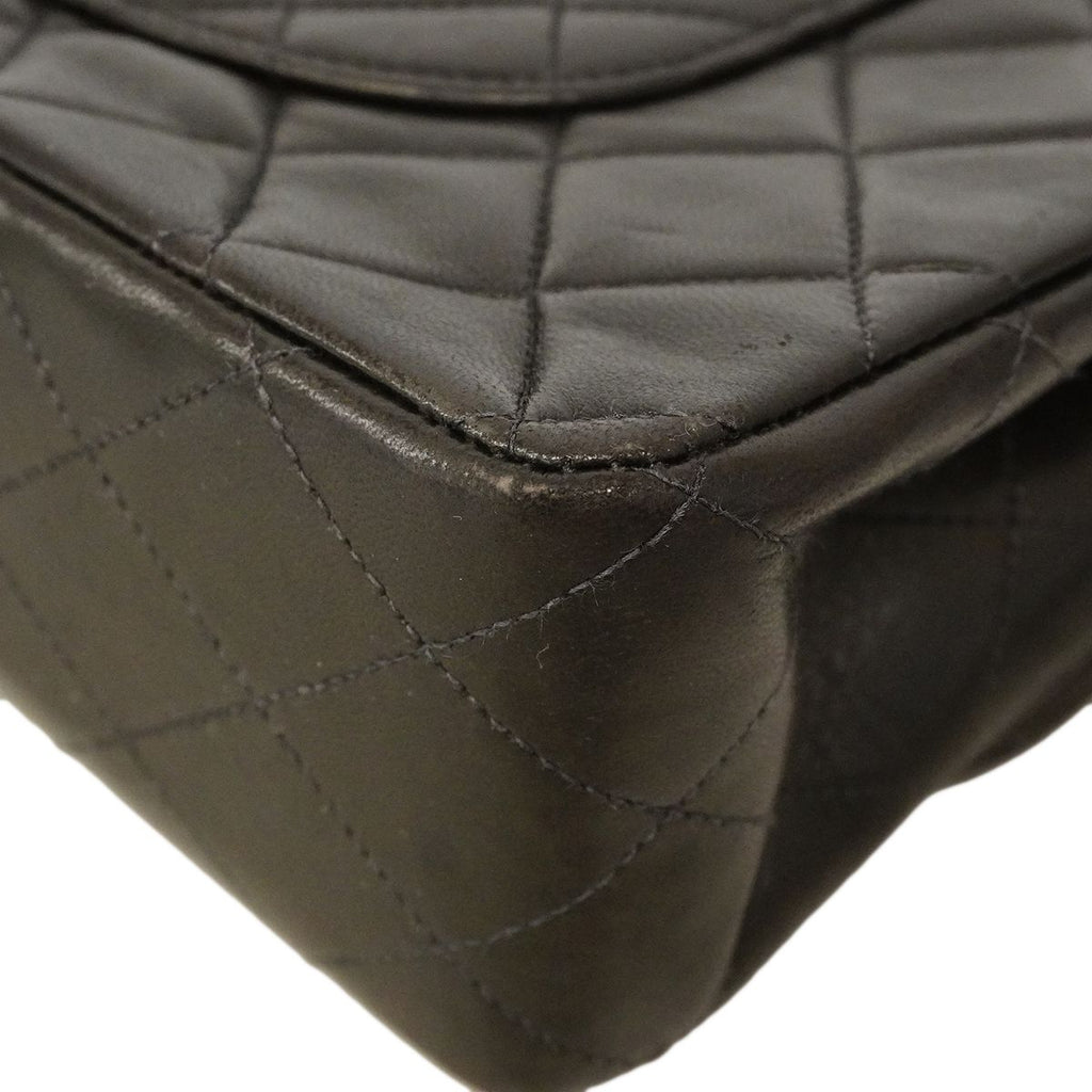 Chanel Shoulder Bag Quilted Lambskin Black Gold — view 6