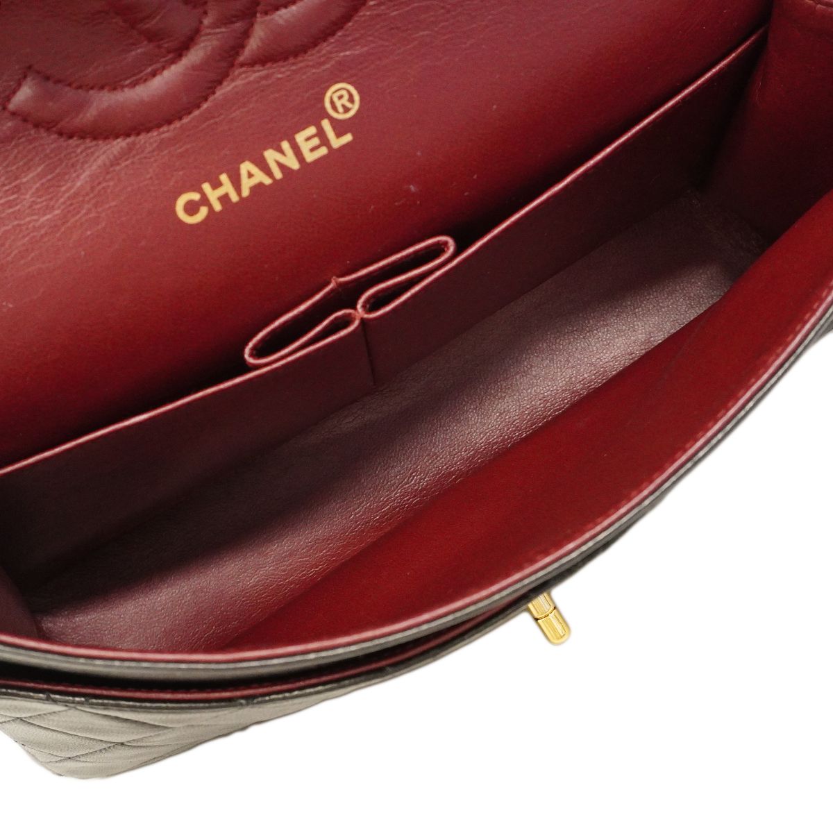 Chanel Shoulder Bag Quilted Lambskin Black Gold — view 4