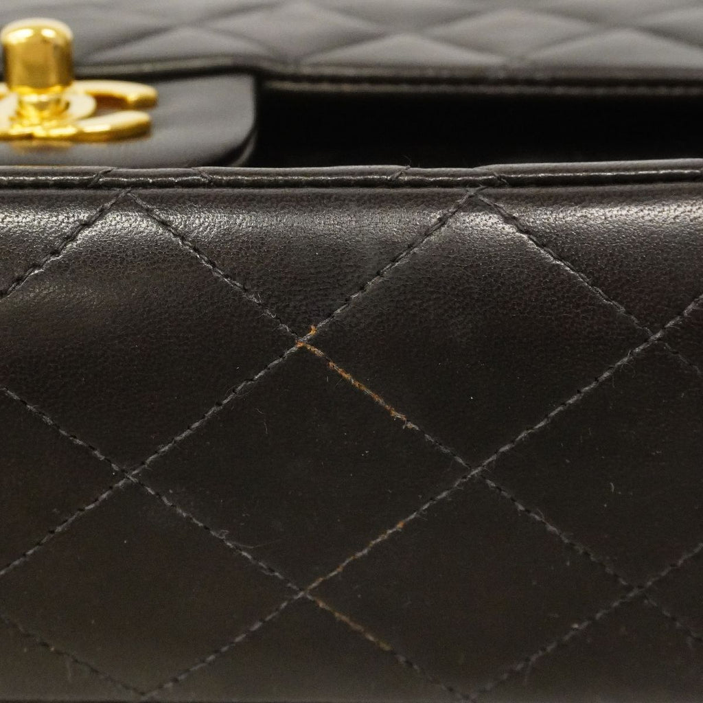 Chanel Shoulder Bag Quilted Lambskin Black Gold — view 7