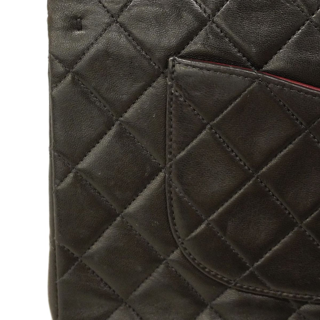 Chanel Shoulder Bag Quilted Lambskin Black Gold — view 8