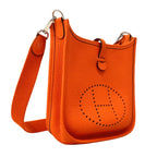 Hermes Shoulder Bag Evelyne TPM Taurillon Clemence Capucines Silver — view 2