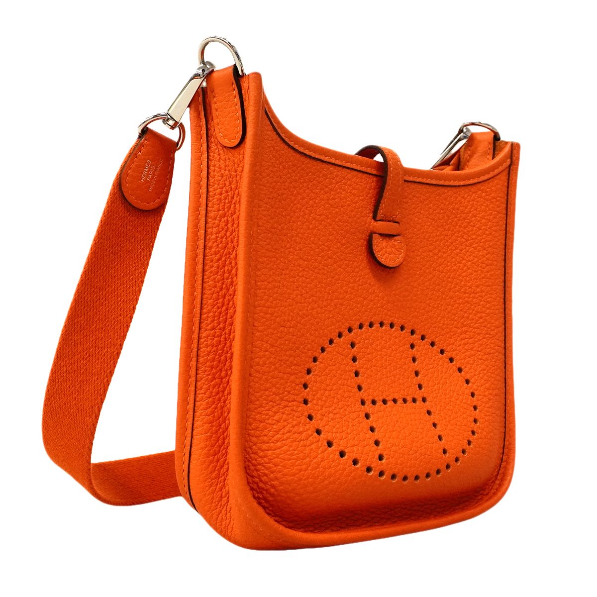 Hermes Shoulder Bag Evelyne TPM Taurillon Clemence Capucines Silver — view 2