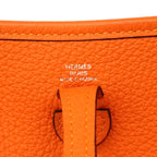 Hermes Shoulder Bag Evelyne TPM Taurillon Clemence Capucines Silver — view 5