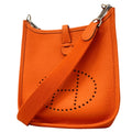 Hermes Shoulder Bag Evelyne TPM Taurillon Clemence Capucines Silver