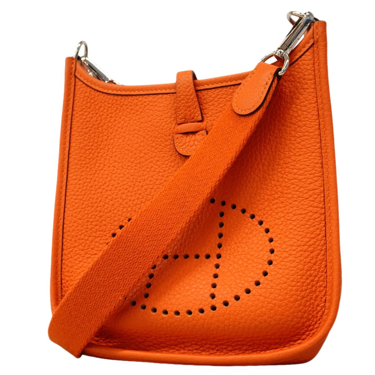 Hermes Shoulder Bag Evelyne TPM Taurillon Clemence Capucines Silver