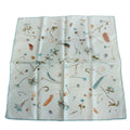Hermes Carre 45 Scarf Gavroche Fleur Plume Silk 100% Blue Pawn